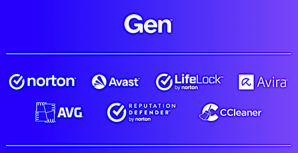 Gen Digital : norton, Avast, LifeLock, Avira, AVG, REPUTATION DEFENDER, CCleaner