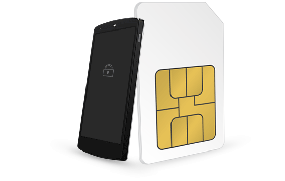 Black phone with SIM card